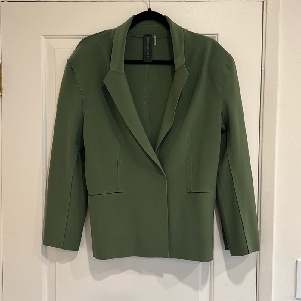 Norma Kamali Single Breasted Straight Fit Blazer Jacket